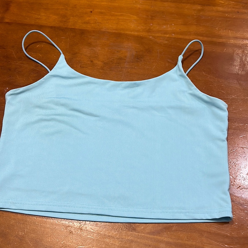 Baby blue crop top